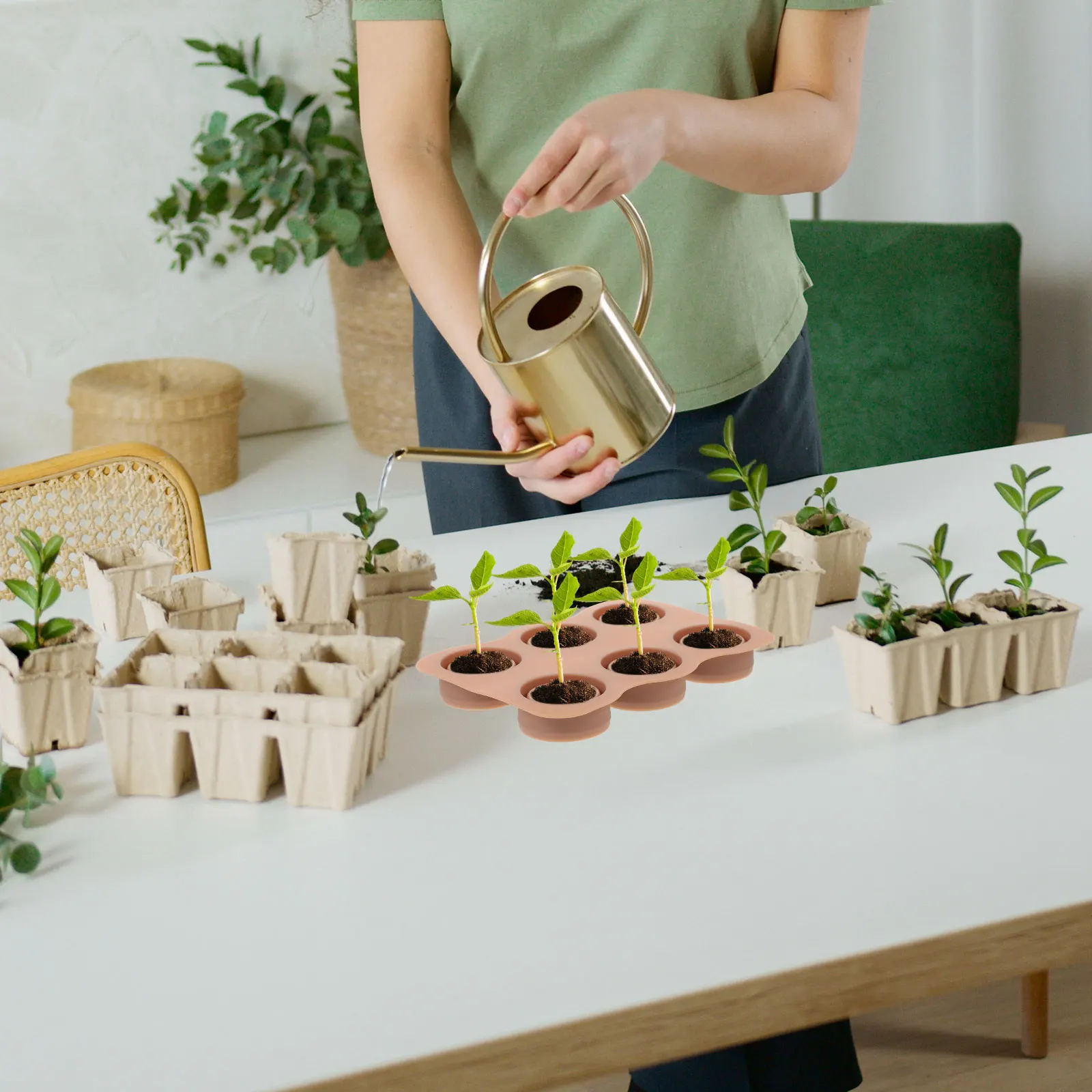 

2 Pcs Silicone Seedling Tray Planter Planting Trays Silica Gel Germination Containers Breathable Starter