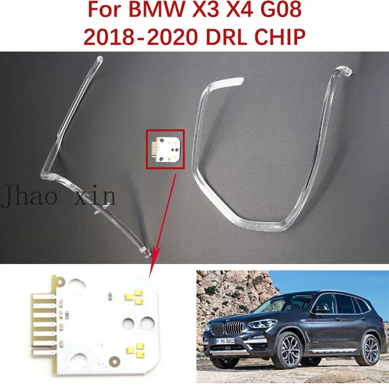 Für BMW X3 G08 X4 G02 2018-2020 Weiße Autoscheinwerfer DRL CHIP Lichtleiterstreifen Ballastmodul Lampenröhre Angel Eye Leiterplatte – Detail 1