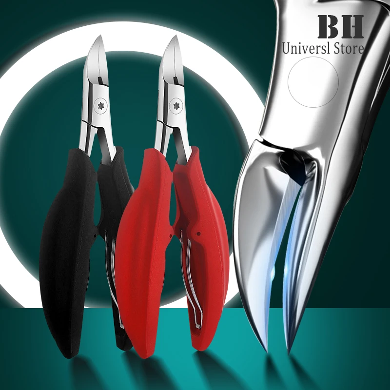 

1PC Thick Toe Nail Clippers Beauty Professional Pedicure Heavy Duty Nail Groove Nipper Clamp Bent Nose Plier Nail Tools