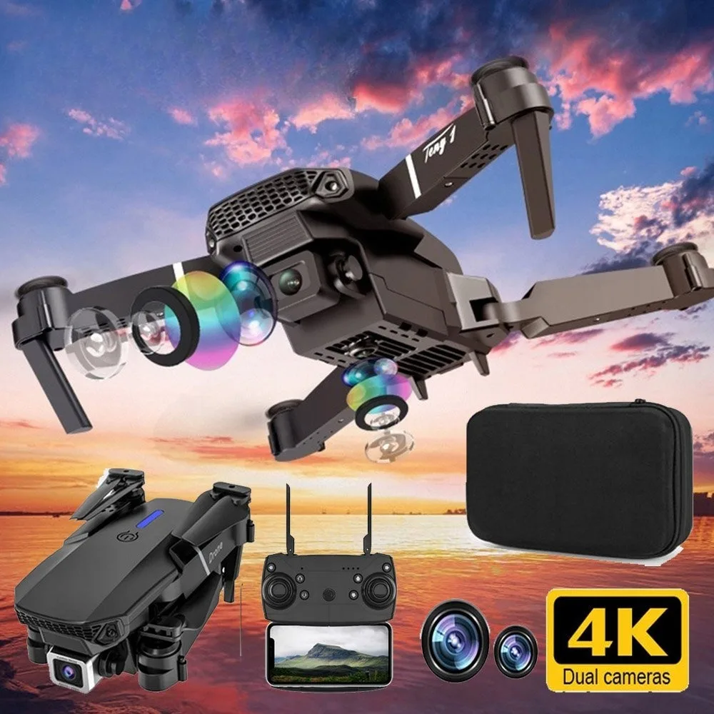 2-Kamera-HD-FPV-Fluggerät für Luftaufnahmen und Zubehör mit Echtzeit-WLAN-Bildübertragung, Ein-Klick-Rückkehrfunktion, leichter RC-Quadcopter, einfach zu bedienendes Flugspielzeug, ideal für