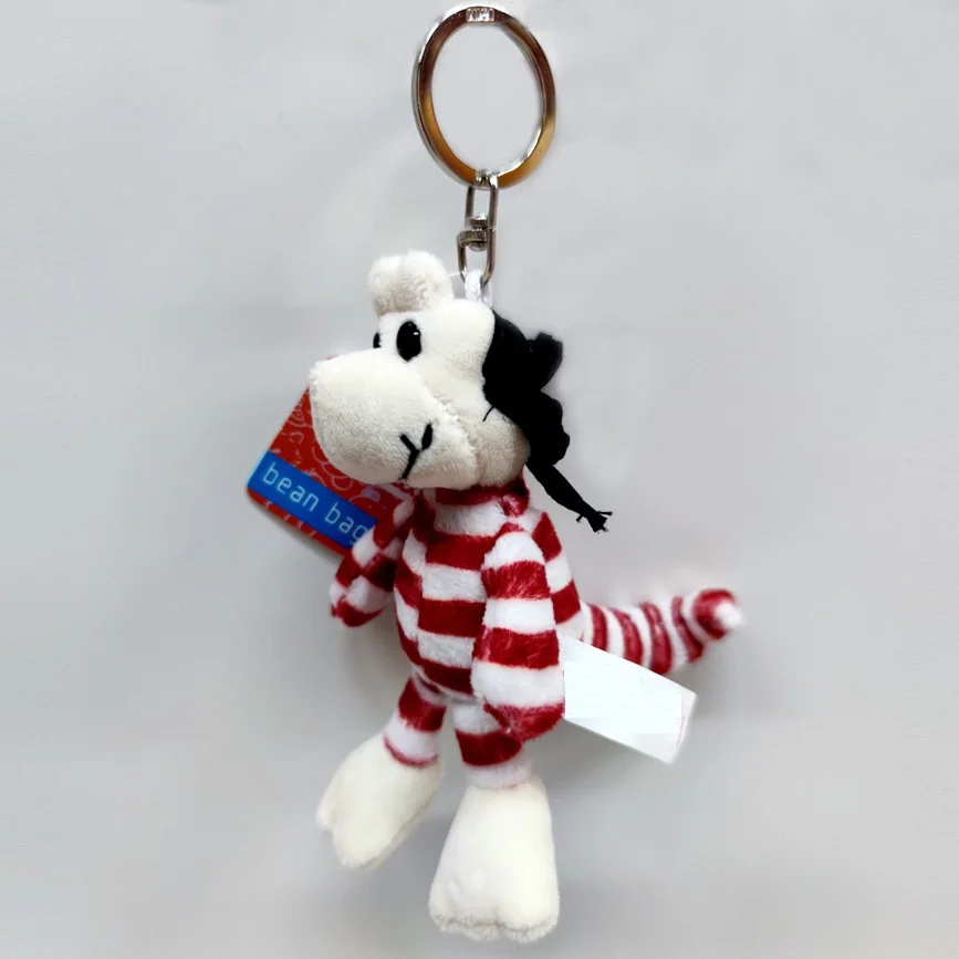 

Nice Pirate Gecko Cartoon Stripe Animal Black Kerchief Doll Soft Stuffed Plush Toy Small Pendant Key Ring Birthday Gift