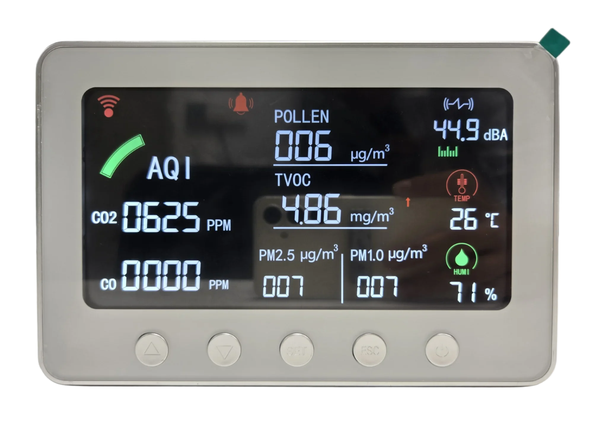 Tuya Smart WiFi 9-in-1 IAQ Monitor - Air Quality Detector for PM2.5 CO2 HCHO TVOC AQI Noise