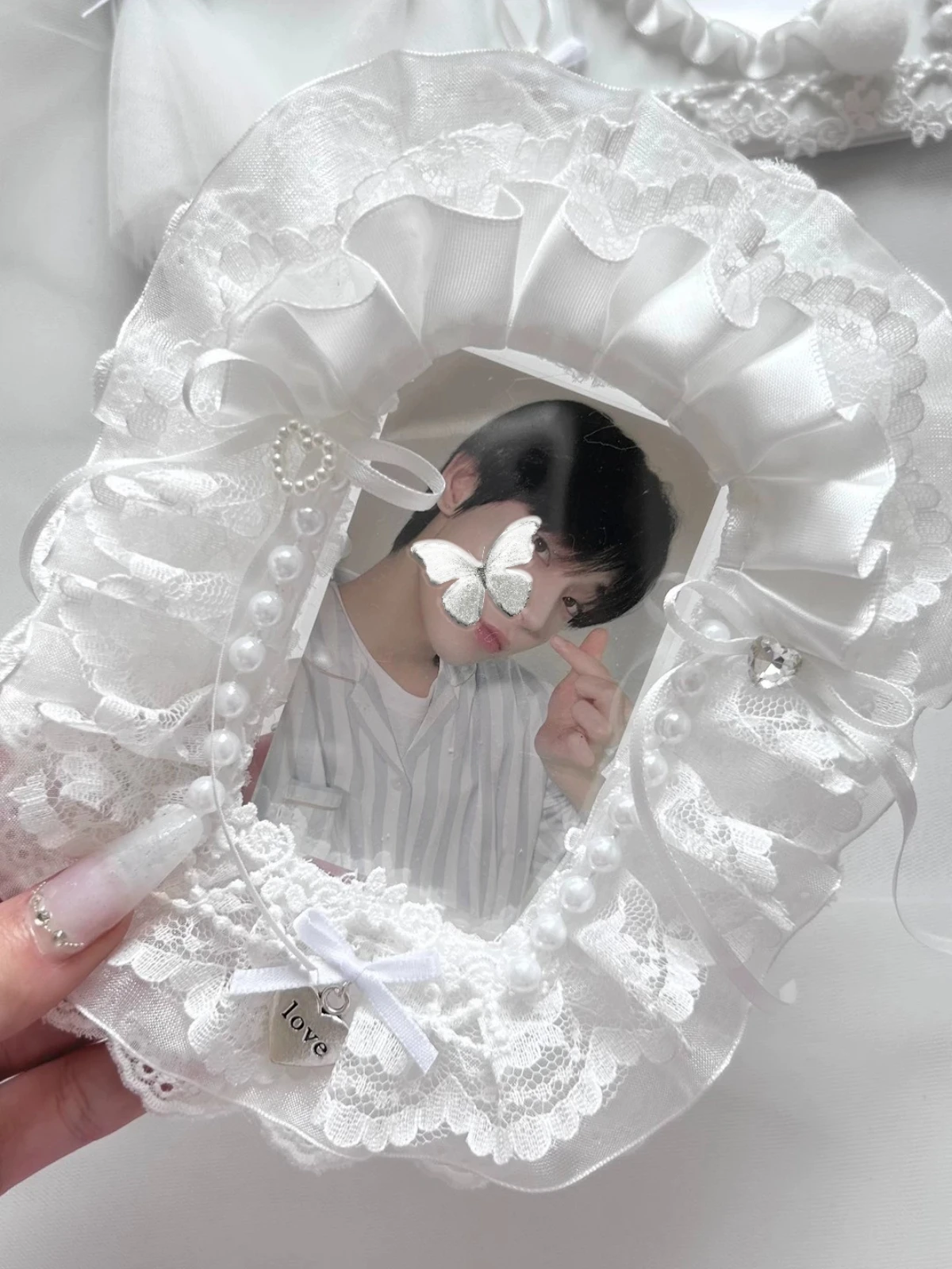 Lace Top Loader Decorating Deco Support Kpop Anime Photocard Toploaders For Cards Horizontal Trading Protector Supplies Poca Pok