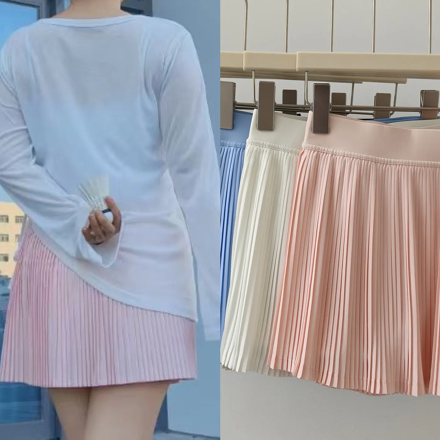 High Waist Anti-Exposure Pleated Women's Sports Yoga Skirt for Gym Summer Tennis Running Fitness Gym Shorts Training Pants