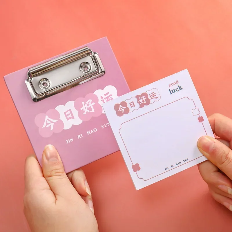 Portable Notebook Sticky Notes 30pcs/1pad Board Clip Mini Notepad Memo Pad Cute Kawaii School Stationery Supplies Sale