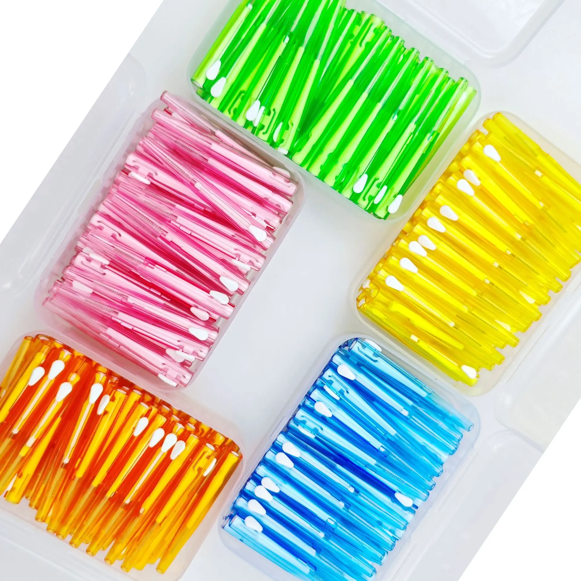 60 Pcs/Box I-type push pull interdental brush 0.6-1.5Mm Cleaning Between Teeth Oral Care Orthodontic I Shape Tooth Floss