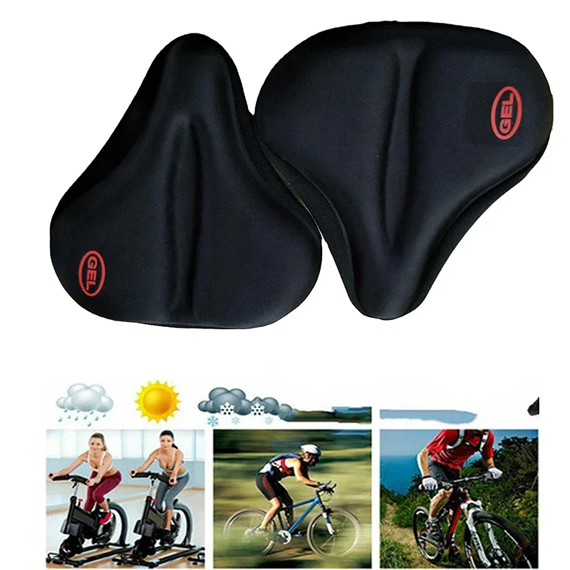 1Pc Large And Wide Bicycle Silicone Saddle Cover Mountain Bike Seat Cover Electric Vehicle Seat Cushion Cover*