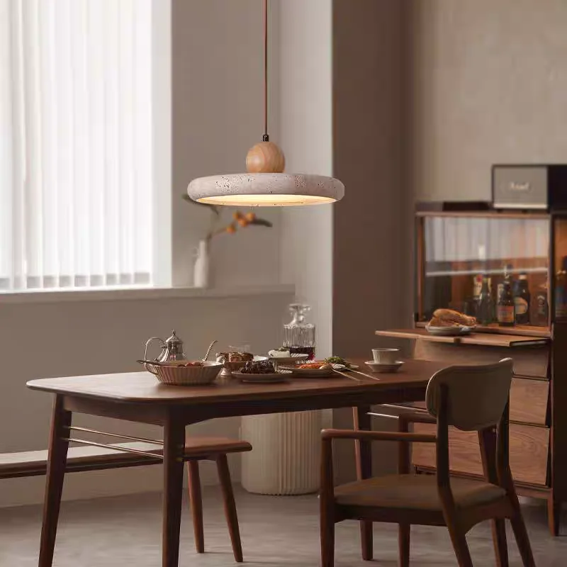 ถ้ําสีเหลือง StoneRetro หินธรรมชาติ Art จี้ไฟ LED โคมไฟระย้าห้องนอนข้างเตียงตกแต่งห้องนอนห้องรับประทานอาหารโคมไฟระย้า