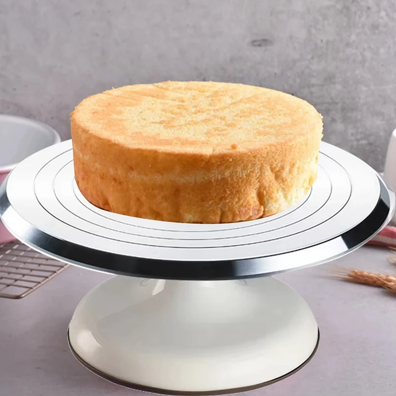 Cake Turntable for Cake Making 12 Inch Aluminum Alloy Stable Rotation Removable and Easy to Clean Bakeware-A51M