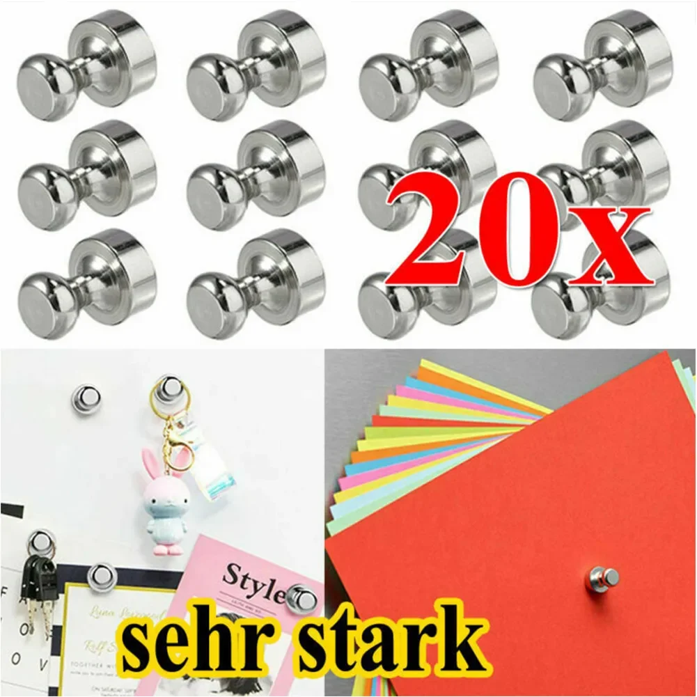 10PCS Super Strong Neodymium Magnets Pin Reusable Thumbtack Thumb Nail Magnets Whiteboard Fridge Sucker For Board Refrigerator