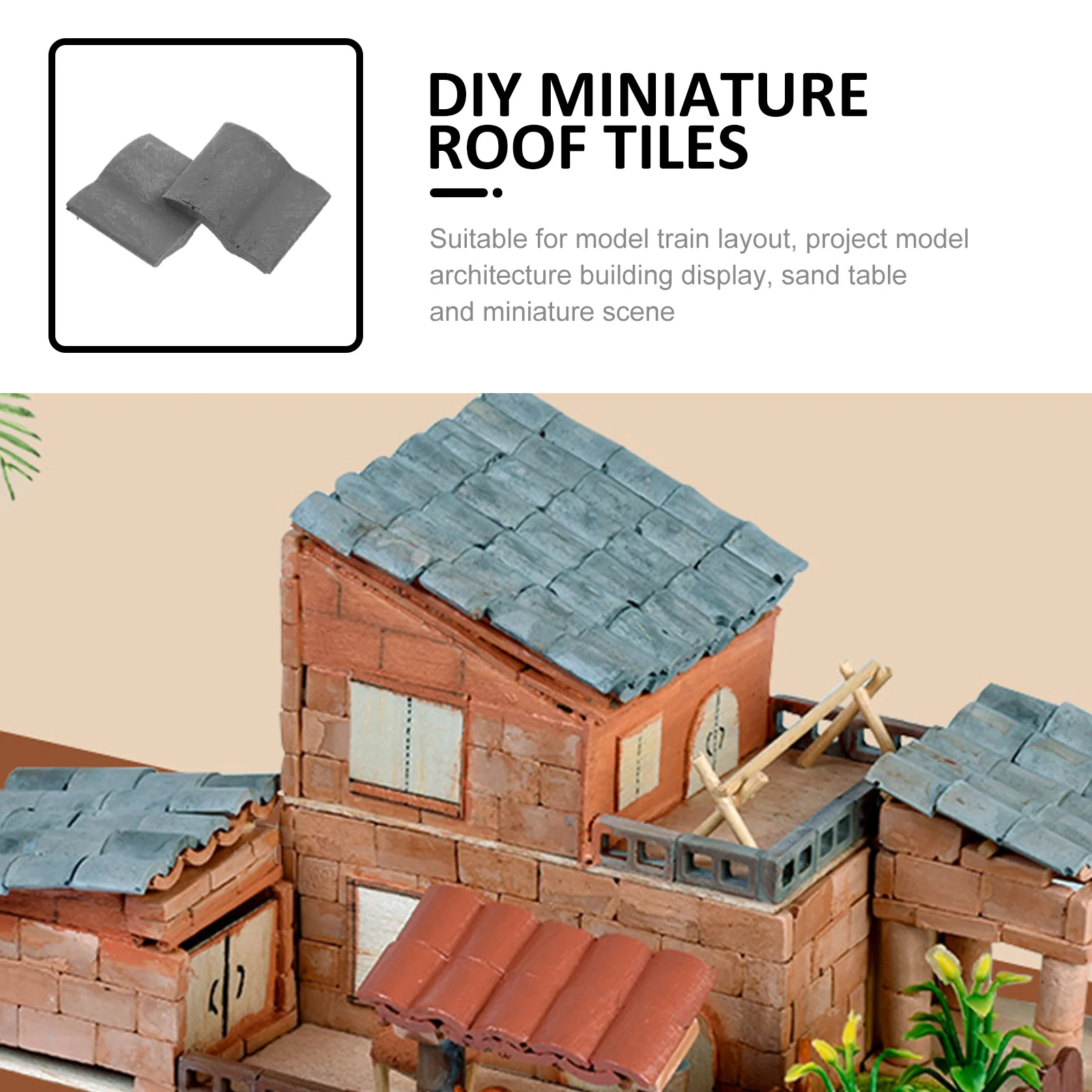 50 stuks kleine dakpanmodellen realistische miniatuur dakpannen DIY zandtafel landschapsarchitectuur architectuur scène decor