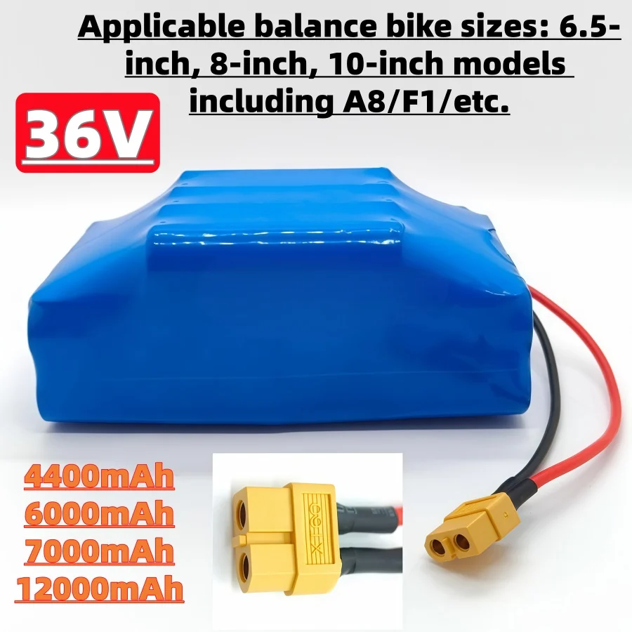 36V Genuine 6.0Ah Lithium Battery Pack, Suitable for Electric Scooters with 6.5-Inch, 8-Inch and 10-Inch Wheels (A8/F1 Models)