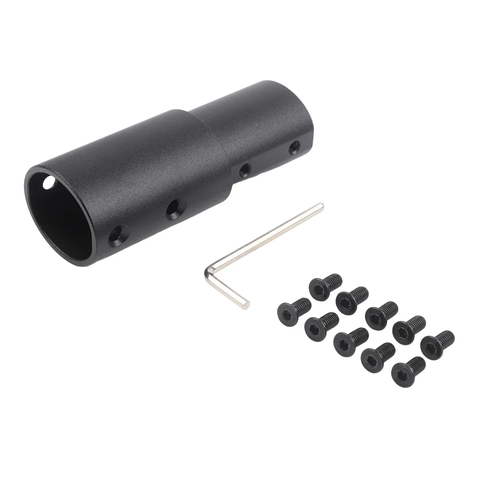 Black Telescopic Pole Raiser Aluminum Scooter Pole Raiser Motor Battery Pack Scooter Handlebar Extension Seamless Integration