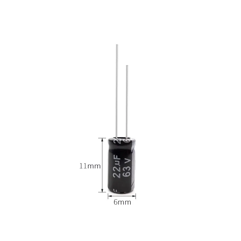 

(10PCS)63V22UF 6X11MM Brand new genuine electrolytic capacitor 22uF 63V