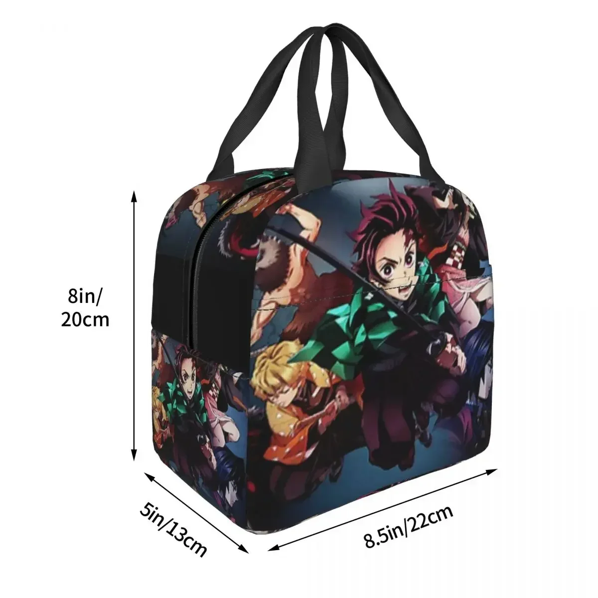 Anime Demon Slayer Kamado Tanjirou Insulated Lunch Bags Leakproof Picnic Bags Thermal Lunch Box Lunch Tote for Woman Work Kids