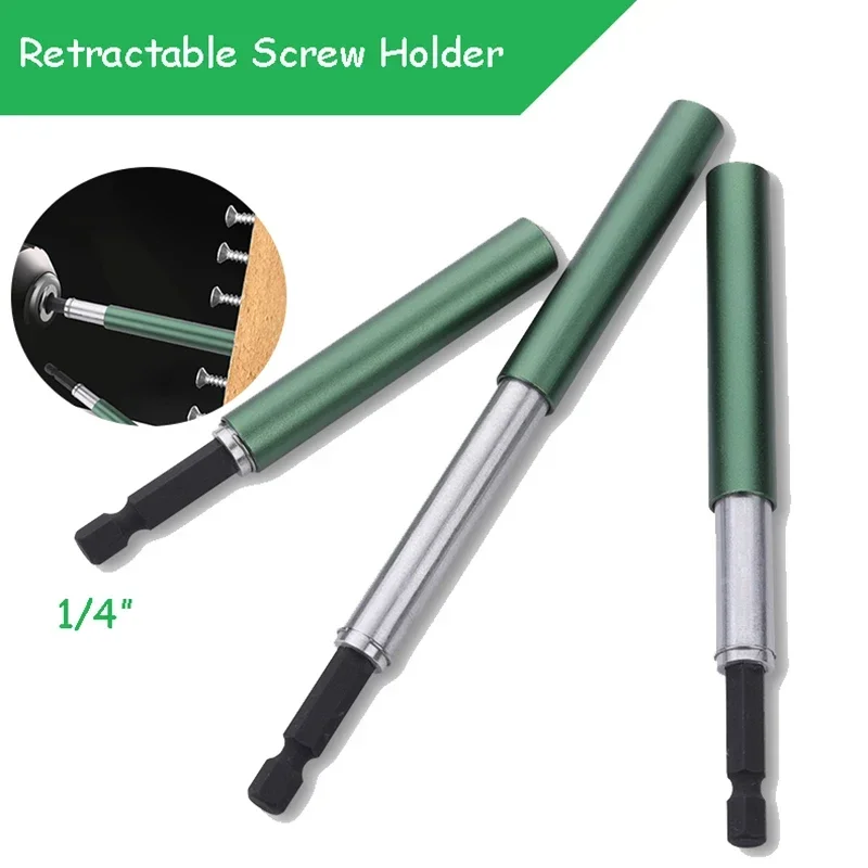 

100mm Retractable Screw Holder Flexible Screwdriver Bit Holder 1/4 Inch Hex Magnetic Extension Holder for Electric Drill