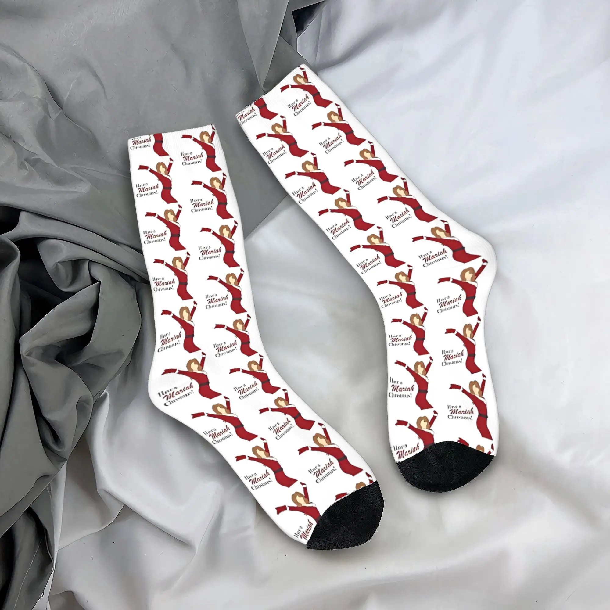 Cool Have A Mariah Christmas Careys Stockings Skateboard Socks Singer Polyester Middle Tube Socks for Women Men Breathable