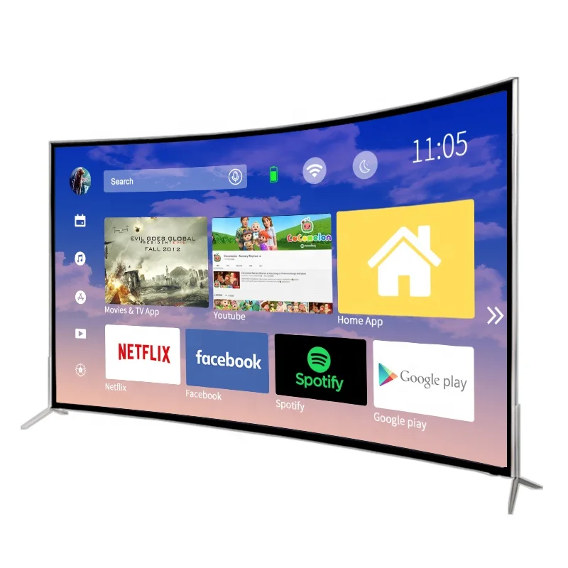 Wholesale LED 65 Inch Curved Smart TV Android 4K Ultra HD Televisions 95 Inch Cured Screen Digital TV