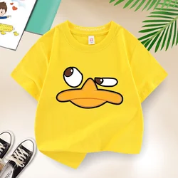 Disney Boys Girls Cute little Yellow Duck Short sleeve baby baby creative cartoon casual T-shirt funny street Harajuku top