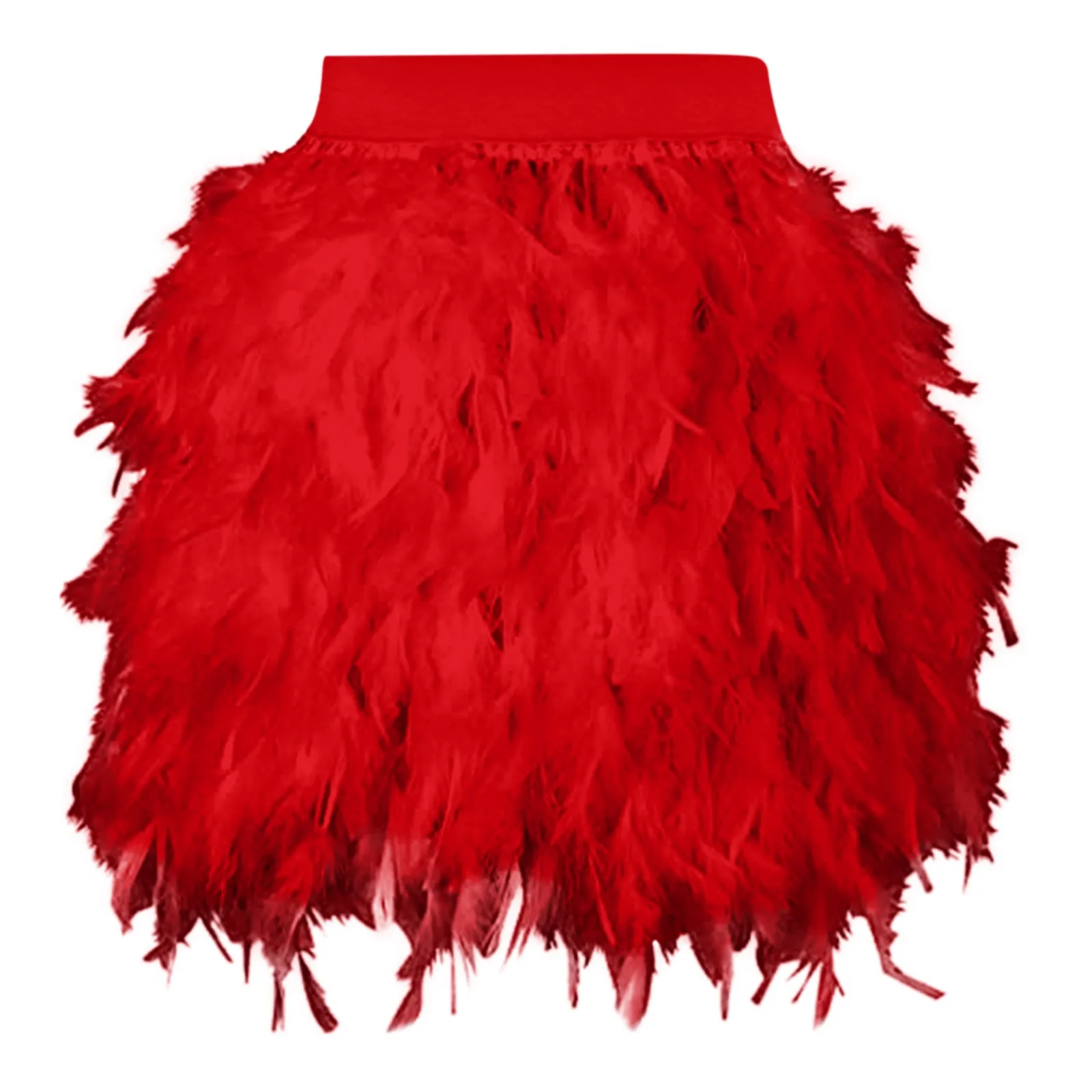 Carnival Makeup Ball Gown Fluffy Skirts 2025 High Waist Faux Feather Mini Skirt Nightclub Festival Rave Party Skirt Faldas Mujer