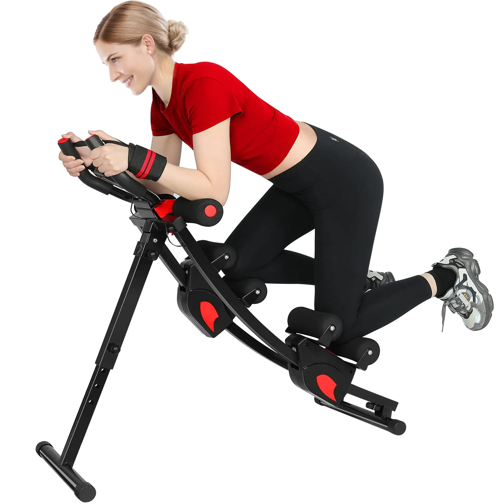 Ab Machine for Home Gym, Adjustable Foldable Equipment, Core Workout | 440 LBS Weight Capacity, Steel Frame, Dual