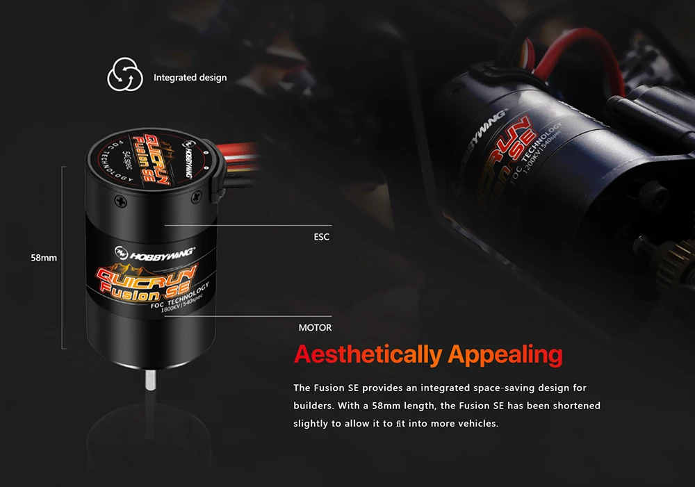 

HobbyWing QuicRun Fusion SE 1200KV 1800KV Waterproof Brushless Sensory Motor Built in 40A ESC 2 in 1 for RC 1/10 RC Climbing Car