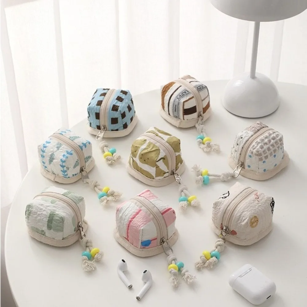 Protective Cover Polyester Zipper Storage Bag Multifunction Portable Earphone Case Cute Zipper Pouch Coins Storage
