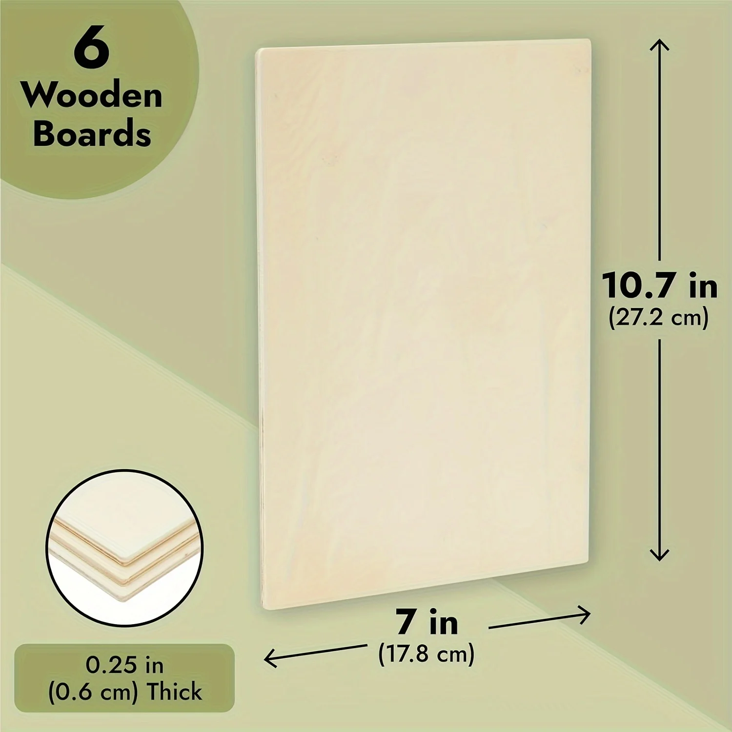 6pcs Rectangle Wooden Boards for Wood Burning, Unpainted Wood Planks, Rectangle Wood Pieces for Crafts, Panels for Painting