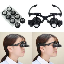 Professional  LED magnifying Glasses 10X 15X 20X 25X Magnifying Repair tool Head magnifying glasses Repair watch jewelry