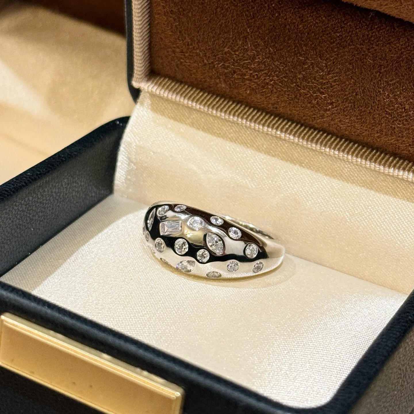 

100% 925 Sterling Silver Pave AAA Zirconia Rings For Women Fine Jewelry