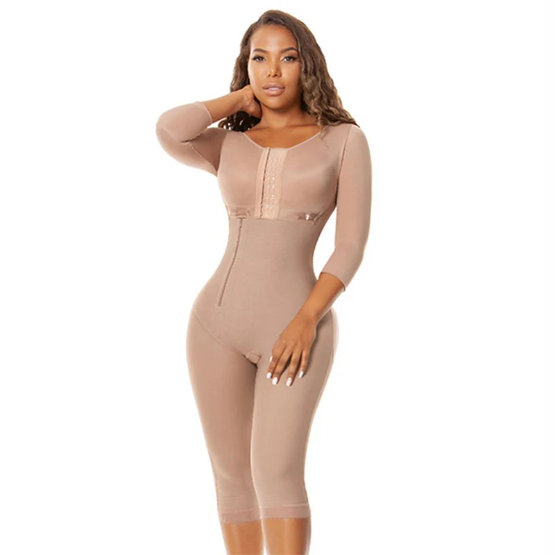 Fajas Colombiana Original Post-surgical Use Women Body Shaper Smart Compression Fabrics Long GirdleTo the Knee