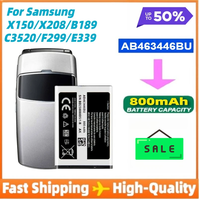 

2PCS/LOT AB463446BU Battery for Samsung SGH GH E251 E258 E350 E428 E500 X208 E900 E908 C512 X630 X680 E2530 E339 E2330 B189