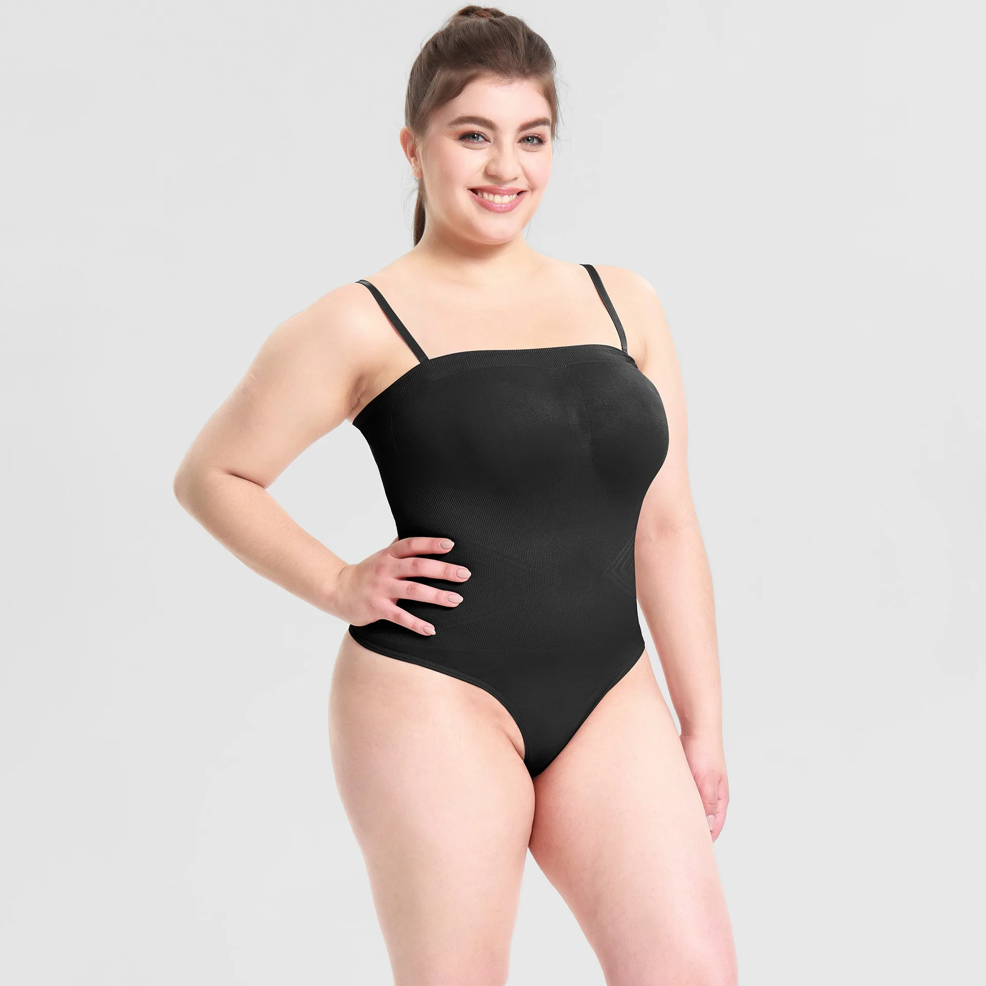 OWEQ-Bodysuit sem alças para mulheres, tangas Shapewear, Bustier, tubo superior, corpo inteiro, instrutor de cintura, Shaper, Push Up, Butt Lifted Corset