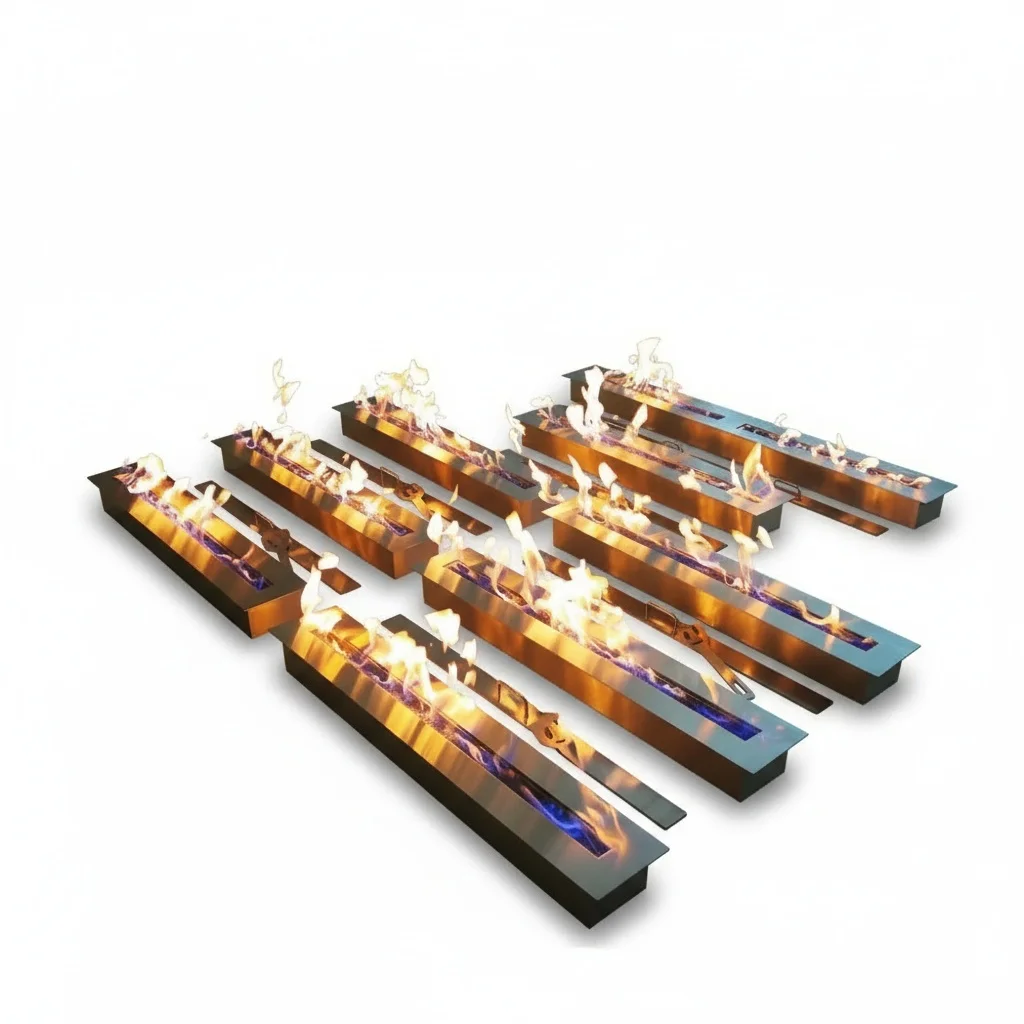 

Биокамин-вставка из нержавеющей стали 1000 мм, камин на биоэтаноле, горелка для настоящего пламени, современный камин для помещений