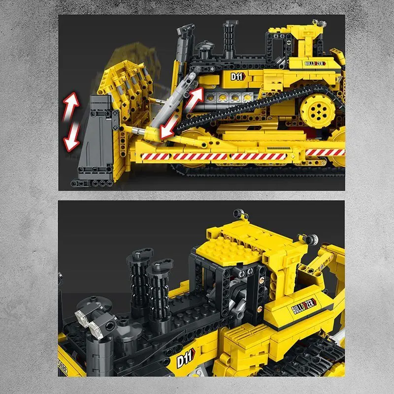 Electric Engineering Vehicle Bricks NEW Technical Remote Control D11 Bulldozer Building Blocks Mechanical Toys Gift Set for Boys