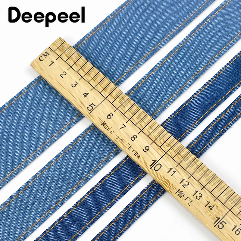 2Meters Deepeel 10/16/25/38mm Polyester Webbing Denim Ribbon Backpack Strap Clothing Jeans Belt Tape Sewing Material Accessories