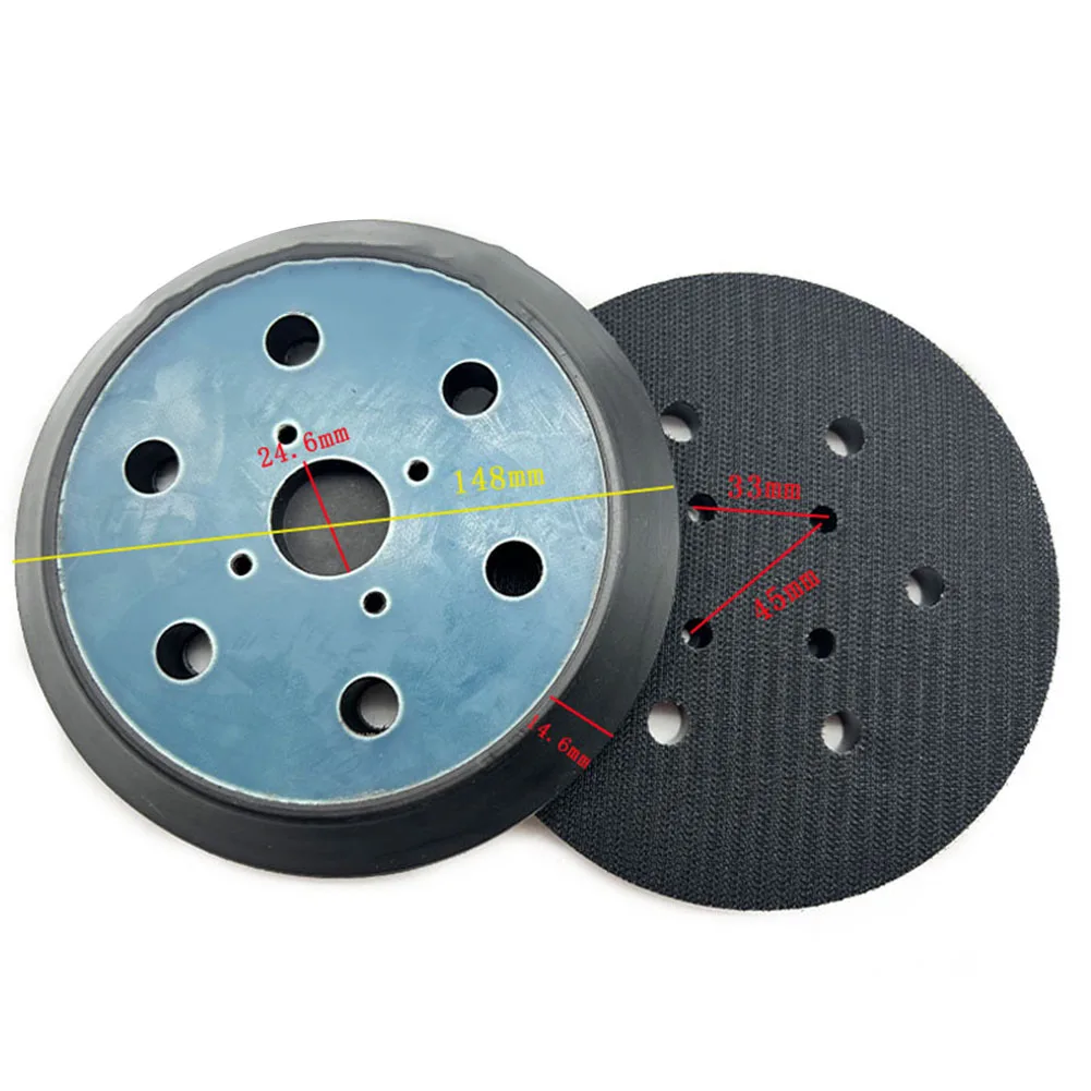 Imagem -02 - Disco de Lixamento Backing Pad para Lixadeira Orbital Elétrica Gancho e Laço Furos 150 mm Furos