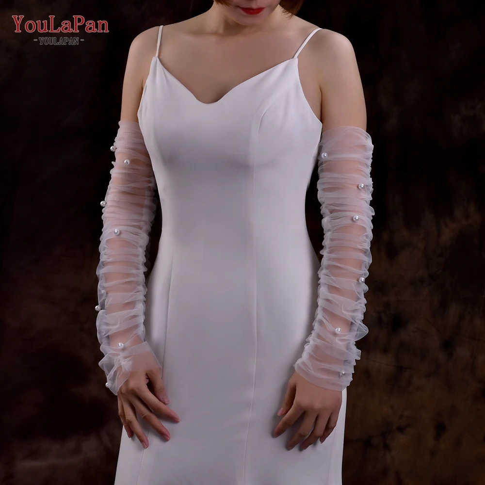 

YouLaPan VM18 Removable Bride Sleeves for Dress Women Glove Wedding Accessories Bachelorette Party Fingerless Glove customizable