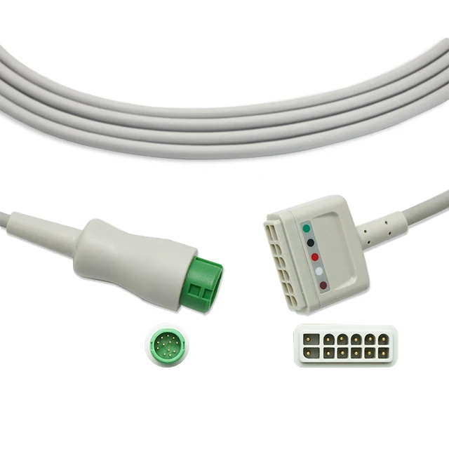 12-Pin Patient Monitors ECG Cable Trunk Cable Compatible ECG Cable Medical Supplies