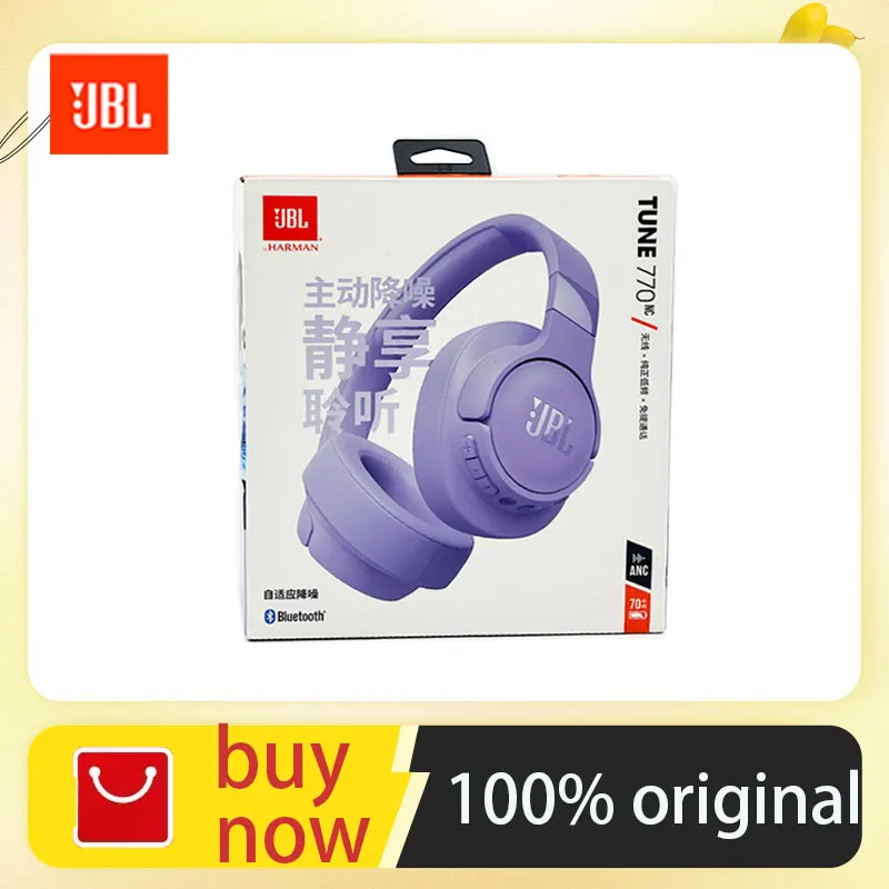 JBL Tune 770NC T770 ANC Беспроводные наушники Bluetooth 5,3 с наушниками LE Audio Многоточечное подключение Гарнитура 70 часов Время воспроизведения