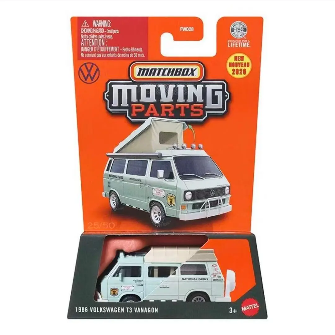 2026 Matchbox Moving Parts Car 1986 Volkswagen T3 Vanagon 1/64 Metal Die-cast Model Collection Toy Vehicles FWD28