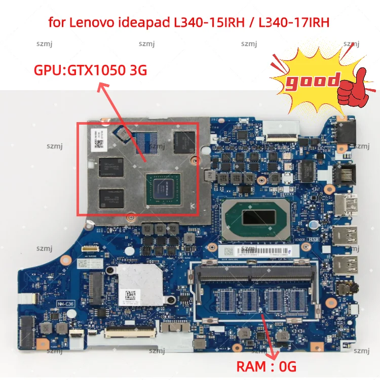 Imagem -02 - para Lenovo Ideapad L34015irhl340-17irh Computador Portátil Placa-mãe Nm-c361 Nm-c362 com Cpu i5 9300h i7 9750 Gpu Gtx150 3g Gtx1650 4g