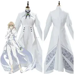 Violet Evergarden: Eternity and the Auto Memories Doll Cosplay Costume Outfit Halloween Carnival White Dress Women Female Girls