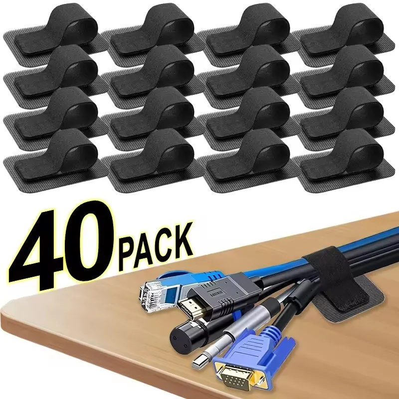 Adjustable Reusable Charger Cable Ties Self Adhesive Cord Organizer Straps Fastening Wire Desk Management Fastener Home Office