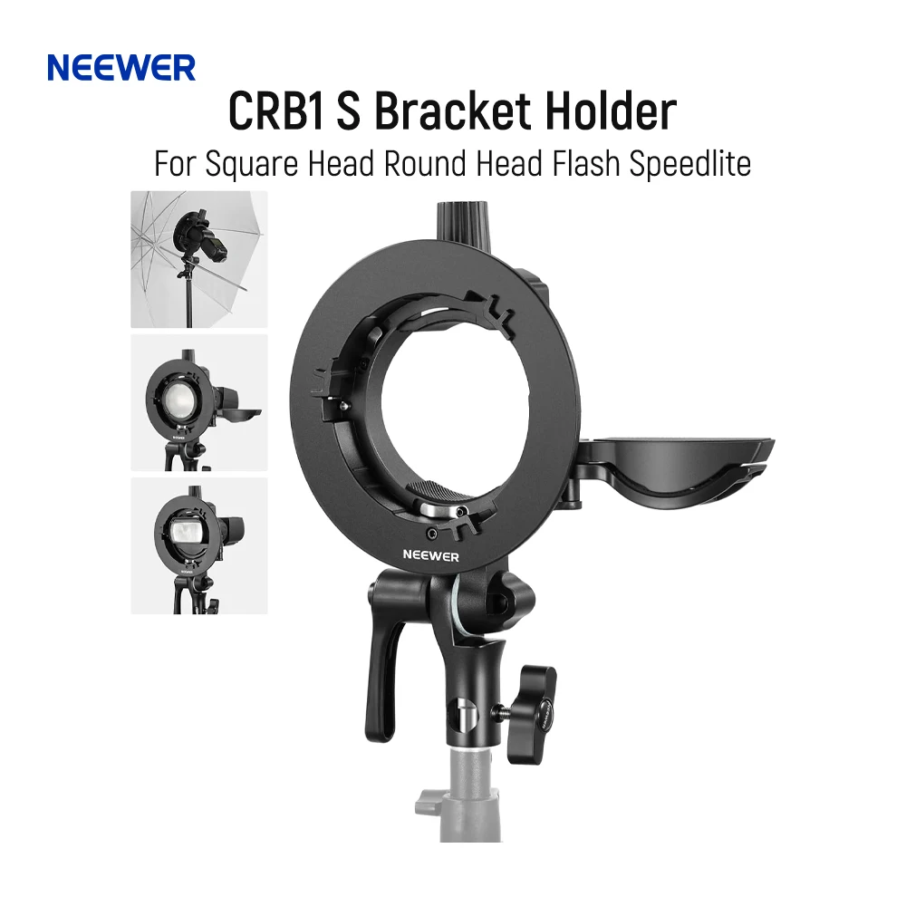 

NEEWER CRB1 S Bracket Holder for Z2 Z1 Z760 NW760 NW700 TT560 Q3 Square Head Round Head Flash Speedlite For Godox AD200Pro V1