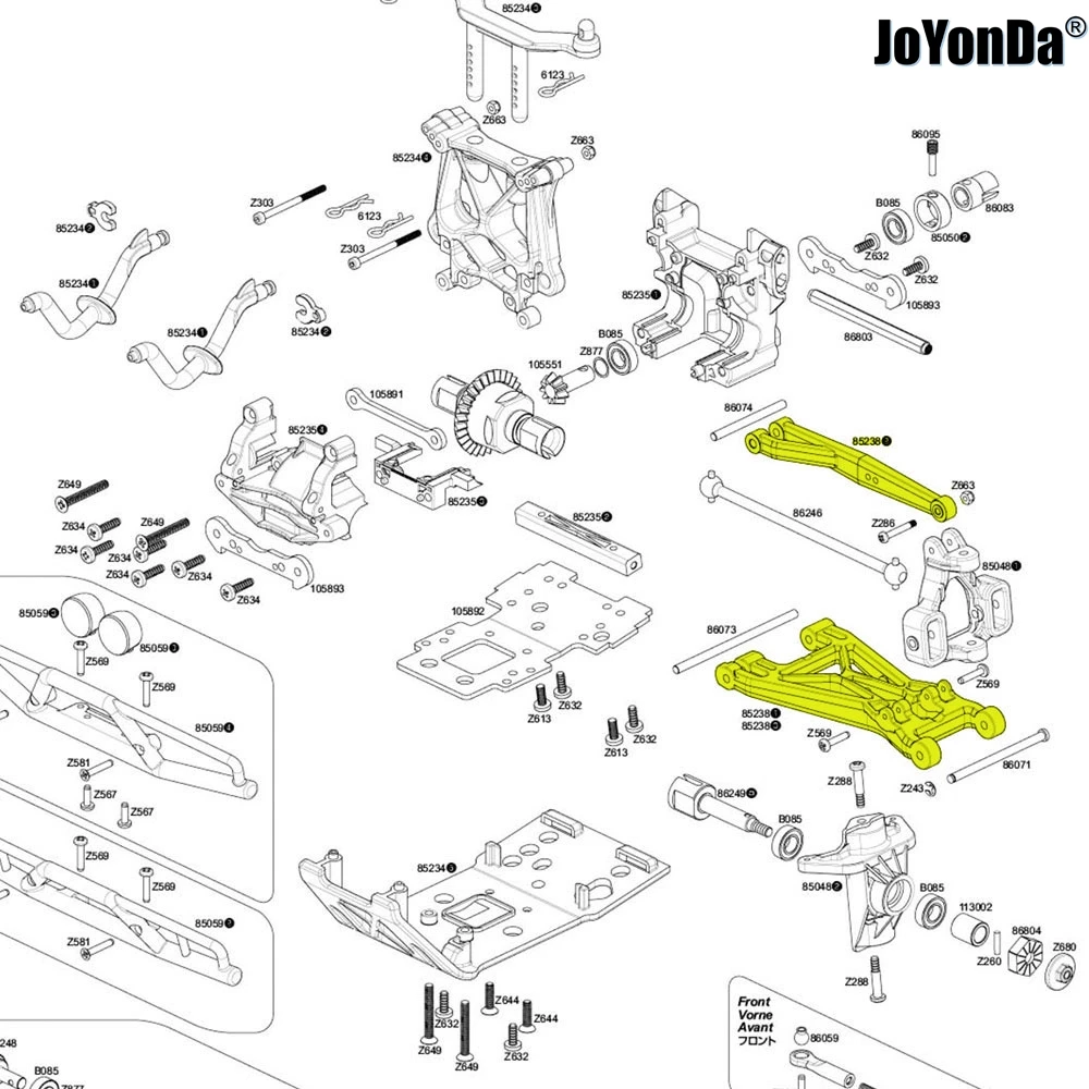 Aluminum Front & Rear Upper & Lower Completed Suspension Arm #85238 for RC HPI 1/8 SAVAGE 21 25 SS 3.5 4.6 FLUX X XL