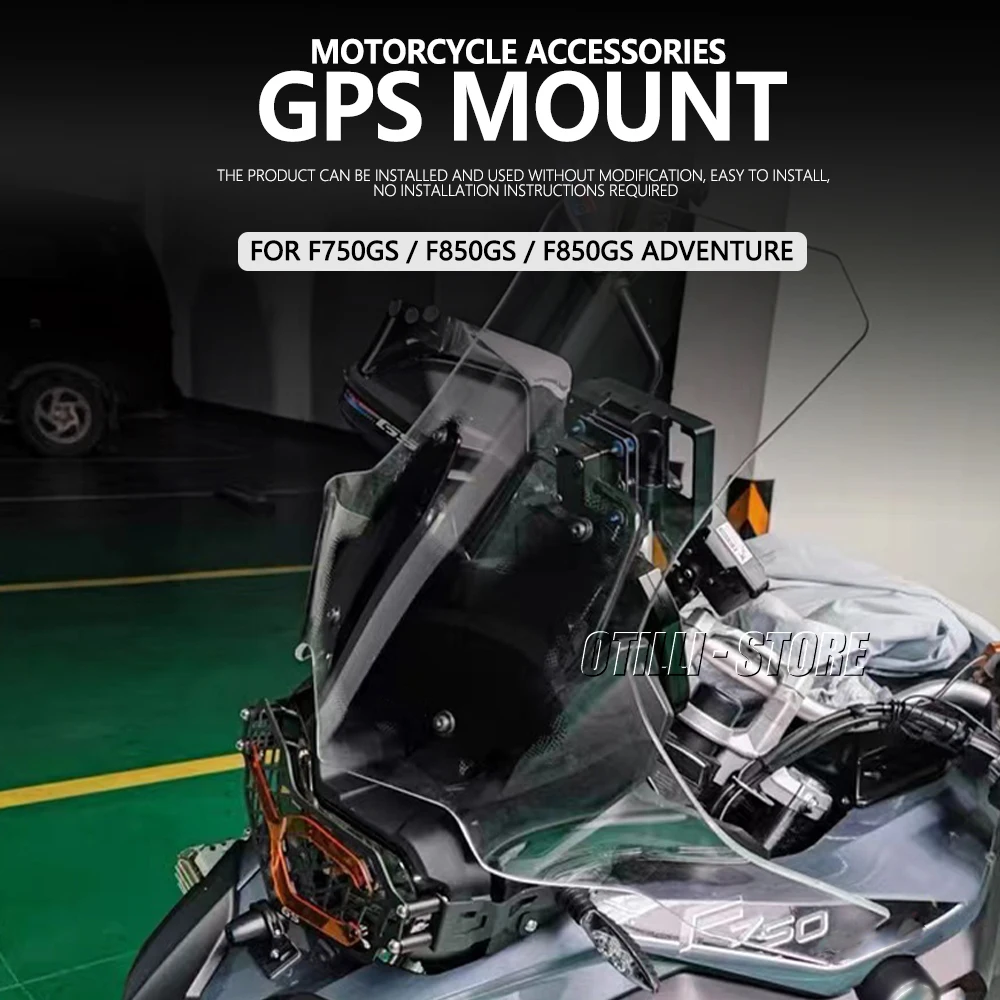 New GPS Motorcycle Accessories Black Phone Holder Windshield Navigation Holder For BMW F850GS Adventure F 850 GS F750GS 2018 -
