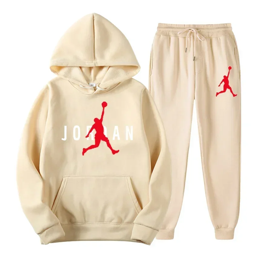 Men's new Tracksuit Set - Basketball Inspired Streetwear 2-Piece Outfit Perfect forCasual Hooded sweatshirt and sweatpants set view 4