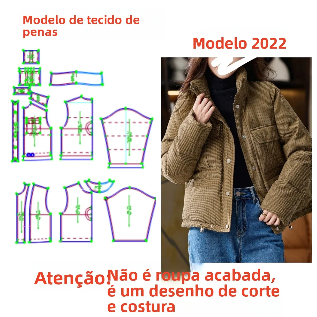 women's-short-cotton-jacket-pattern-diy-design-and-production-home-fabric-art-clothing-sample-drawing-korean-style