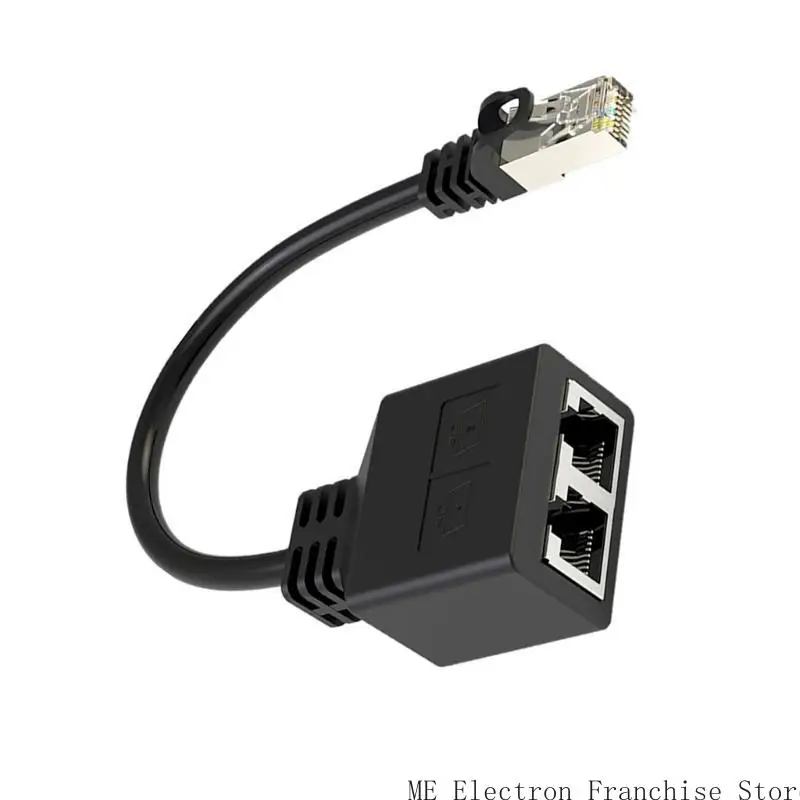 T5EA 1 إلى 2 طرق LAN Ethernet Cable Cable RJ45 Female Splitter Connectors Adapter